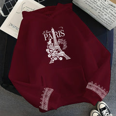 Maroon Floral Blossom Custom-Printed Hoodie (Colors Available)