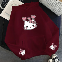 Maroon Floral Blossom Custom-Printed Hoodie (Colors Available)