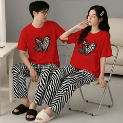 Matching Couple Nightwear Set (Hearted)