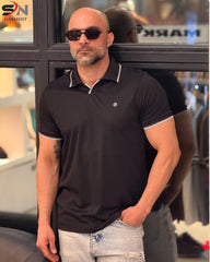 V Collar Front Embroidery Polo