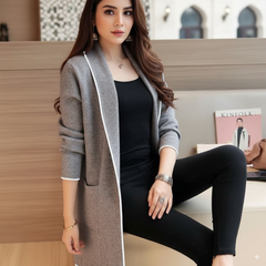 Casual Long Fleece Coat for Women