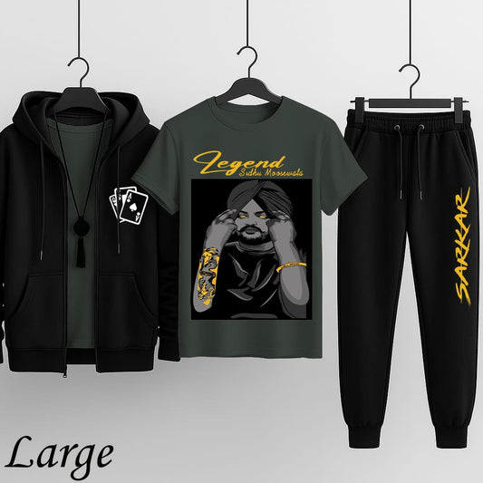 Premium Hooded Zipper Tracksuit – Pack of 3 (Colors Available)