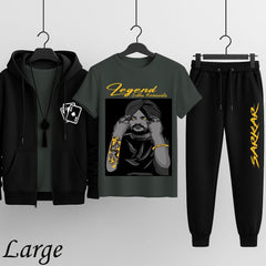 Premium Hooded Zipper Tracksuit – Pack of 3 (Colors Available)