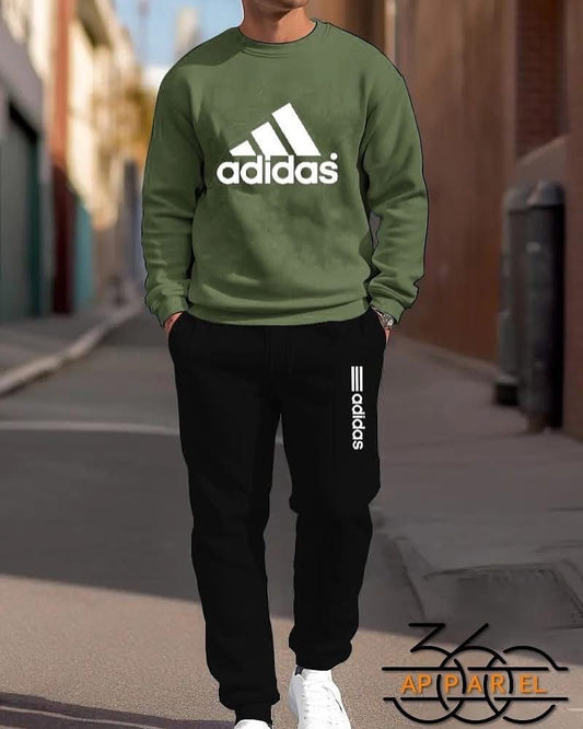 Green Tracksuit with Unique Designs